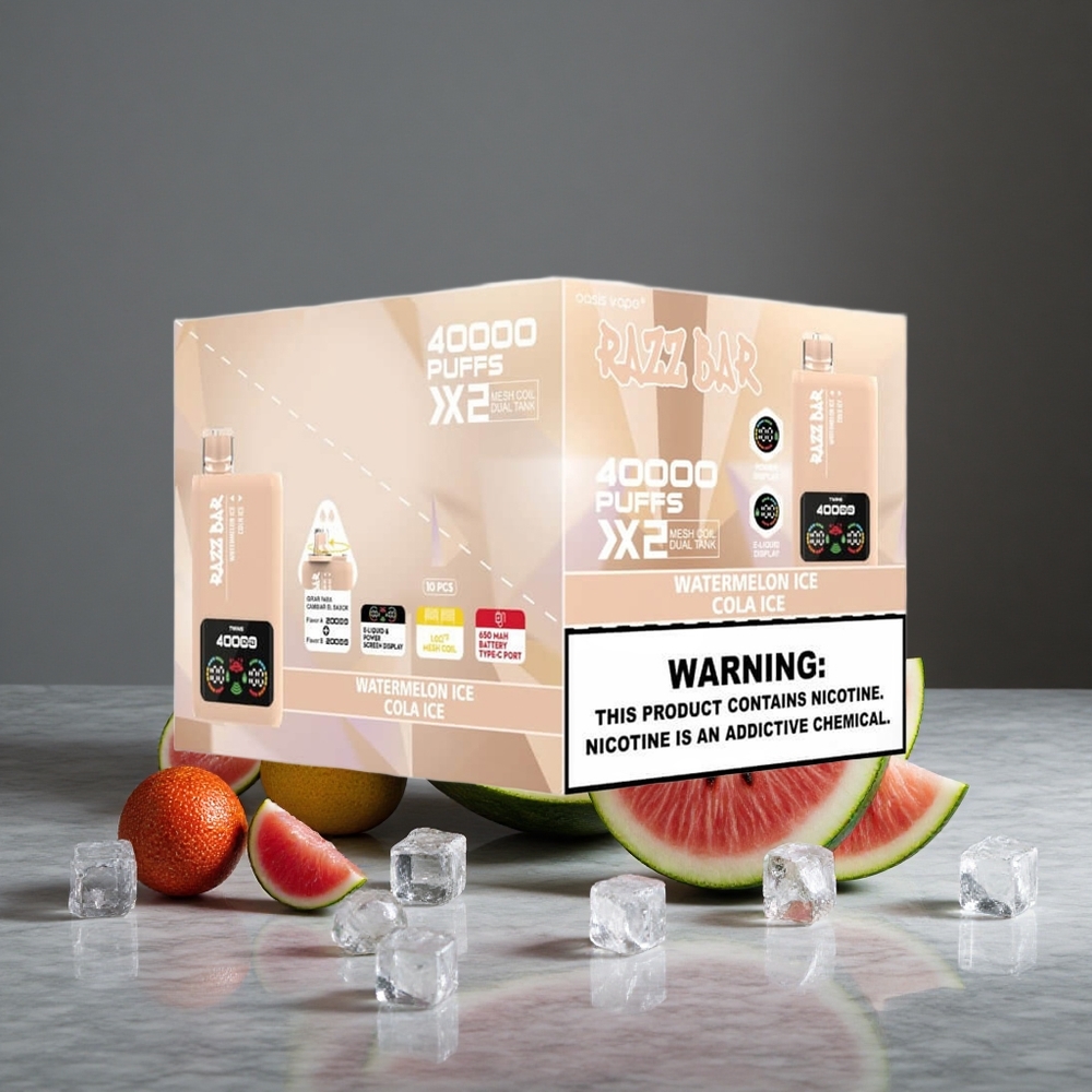 Arbūza Ledus_Kolas Ledus Razz Bar Vienreizlietojamais Vape 40000 Puffs 1.0 Ohm 2 Režģa Spole