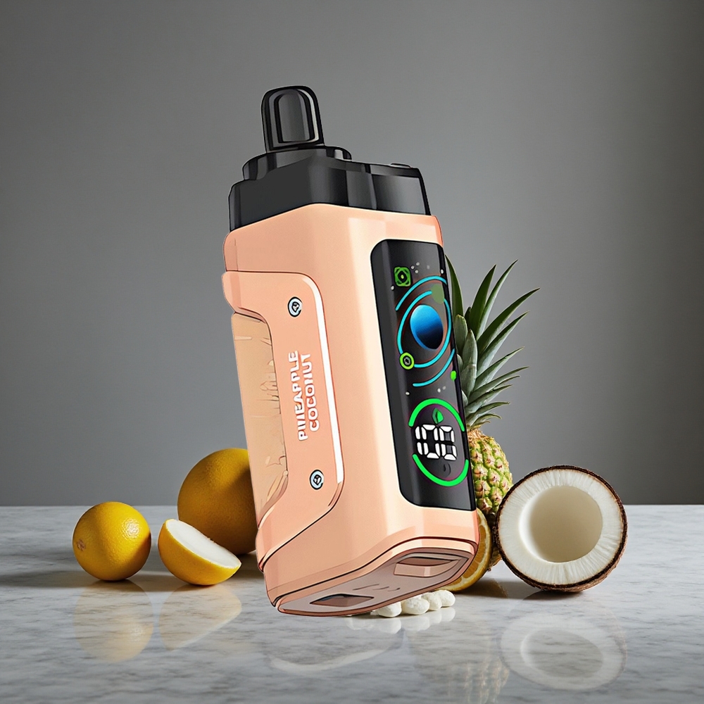 Ananāsu Kokosa Razz Bar Vienreizlietojamais Vape 45000 Pūši 1.0 Ohm Mesh Spole