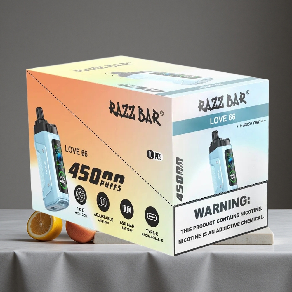 Mīlestība 66 Kombinācija Razz Bar 45000 Puffs 1.0 Ohm Mesh Spole Vienreizlietojamais Vape