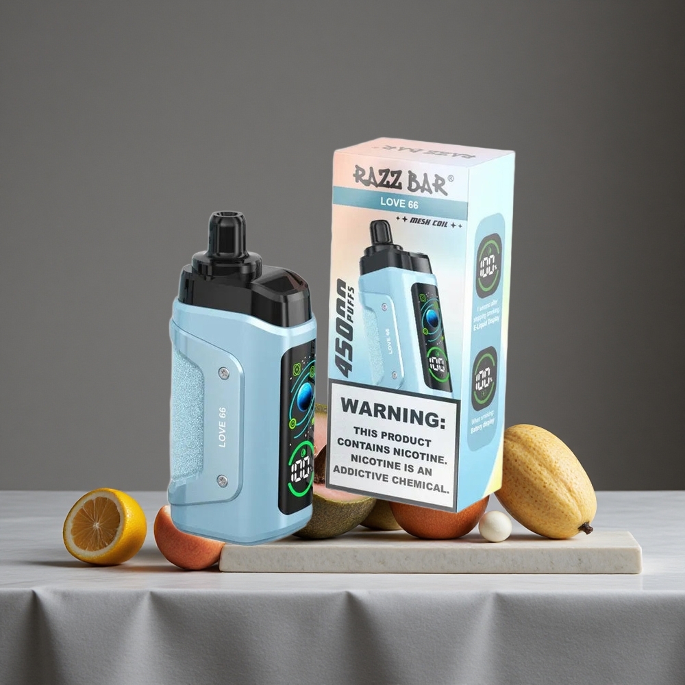 Mīlestība 66 Kombinācija Razz Bar 45000 Puffs 1.0 Ohm Mesh Spole Vienreizlietojamais Vape