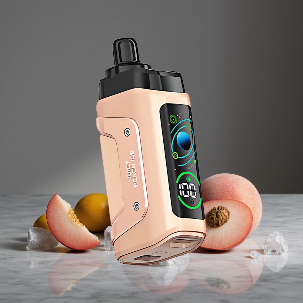 Sulīgā Persiku Ledus Razz Bar 45000 Puffs 1.0 Ohm Mesh Tinis Vienreizlietojamais Vape