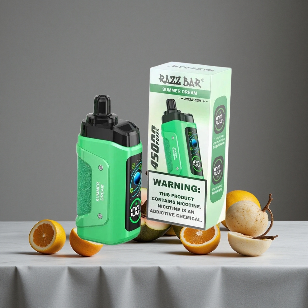 Vasaras Sapnis Kombinācija Razz Bar 45000 Puffs Vienreizlietojamais Vape 1.0 Ohm Mesh Spole