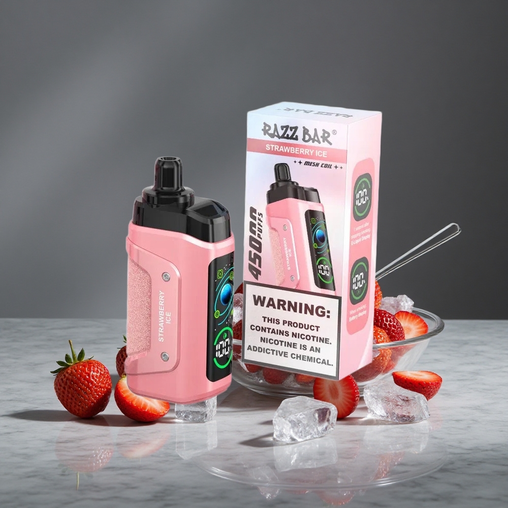 Zemeņu Ledus Razz Bar Disposable 45000 Puffs 1.0 Ohm Mesh Spole