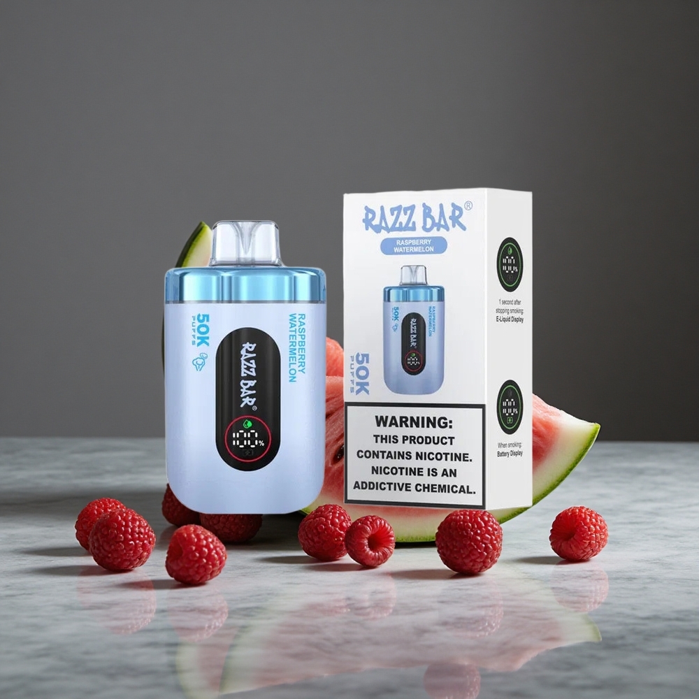 Aveņu Arbūza Razz Bar Vienreizlietojamais Vape 50K Puffs 1.0 Ohm Mesh Spole