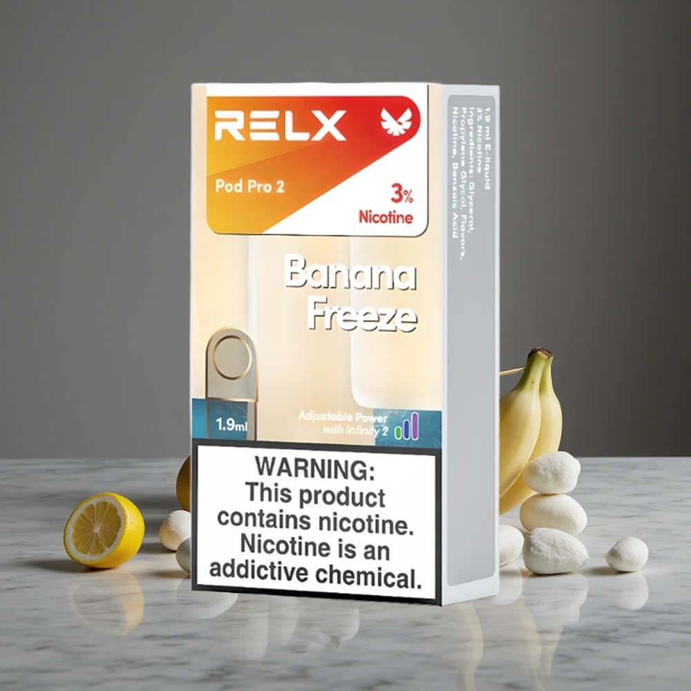 Banānu Saldējums RELX Pod Pro 2 600 Iemūkšanas 3% Nikotīna 1.9ml Tilpums
