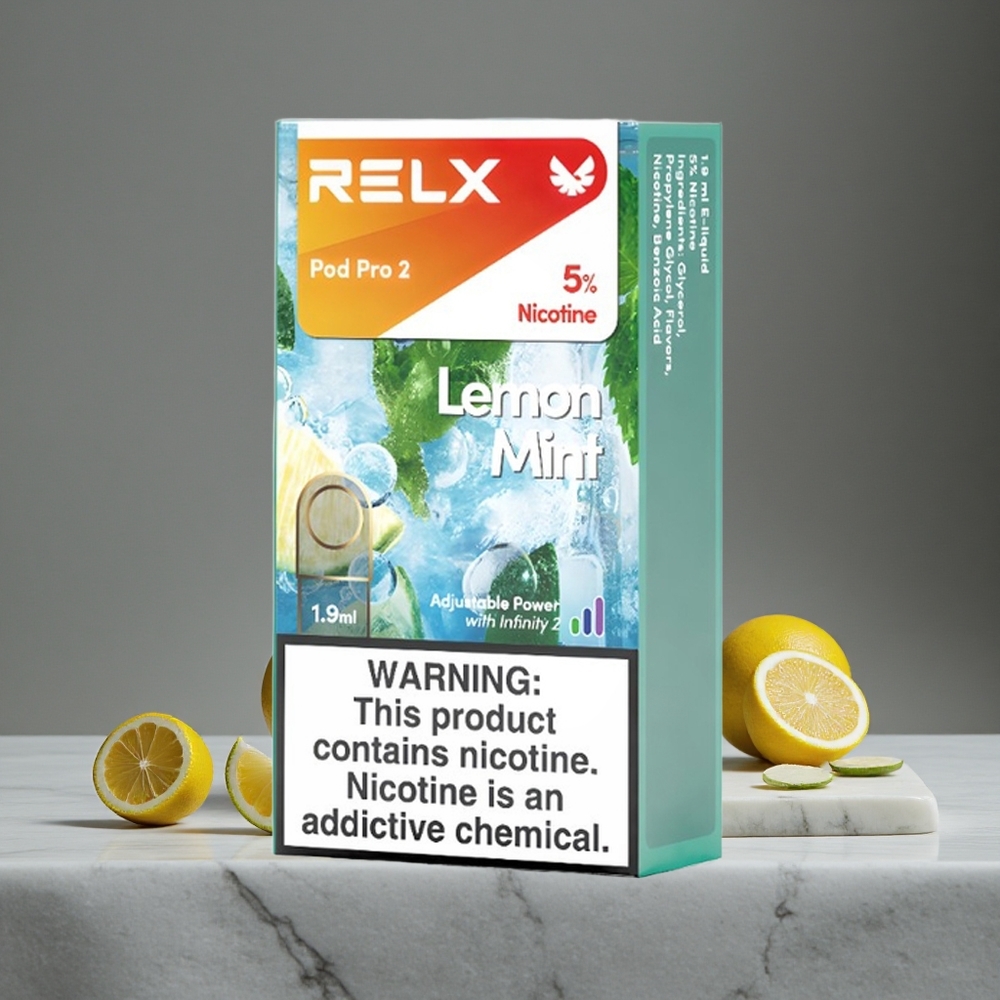 Citrona Mētru RELX Pod Pro 2 600 Pūšieni Nikotīna Saturs 5% 1.9ml Iespējas