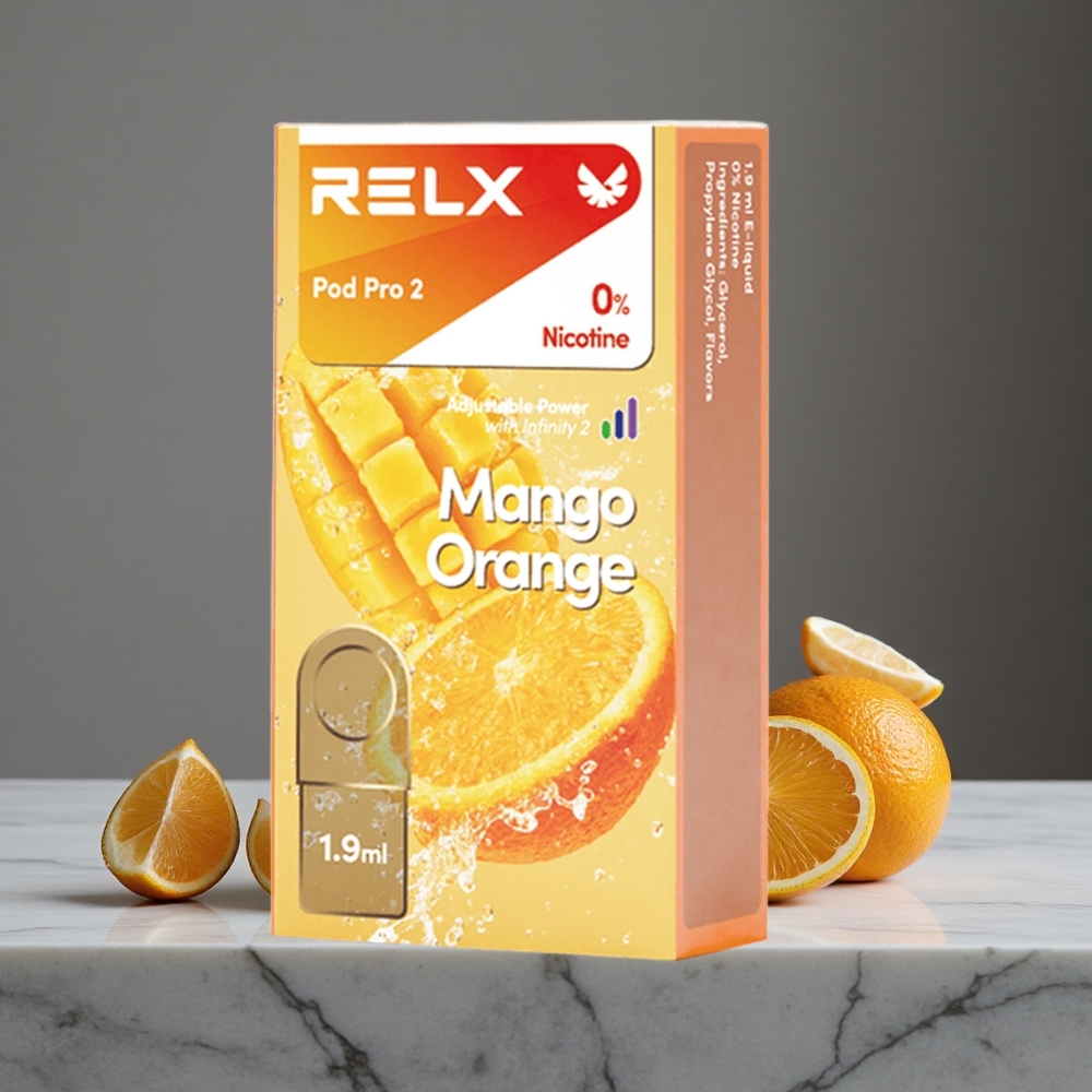 Mango Apelsīns RELX Pod Pro 2 600 Puffs 1.9ml 0% nikotīna
