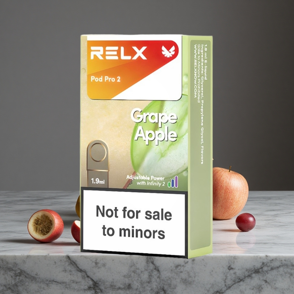 Vīnābolu Relx Pod Pro 2 600 Puffs 0% nikotīna 1.9ml jaudas