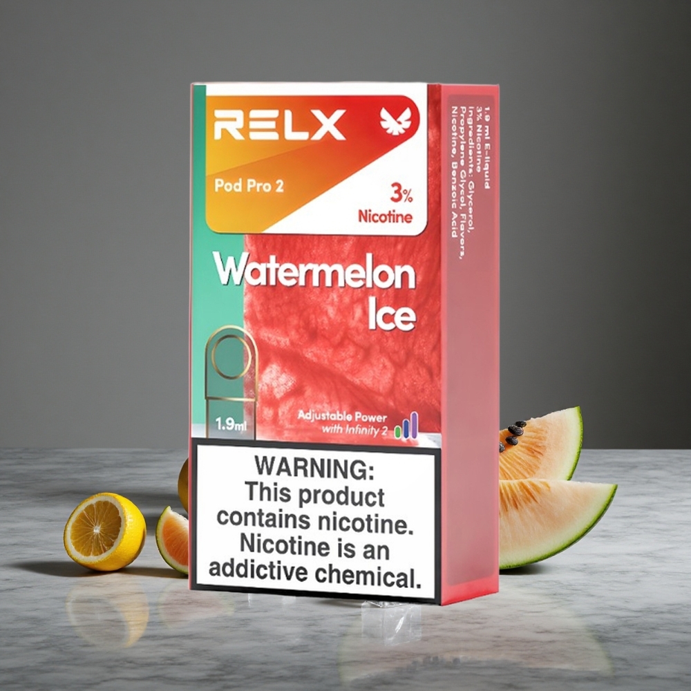 Ūdensmelona Ledus RELX Pod Pro 2 600 Puffs Nikotīns:3% Tilpums:1.9ml